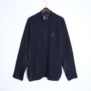 SPYDER Outbound Pullover Sweater Black 1/4 Zip Long Sleeve Men's 2XL